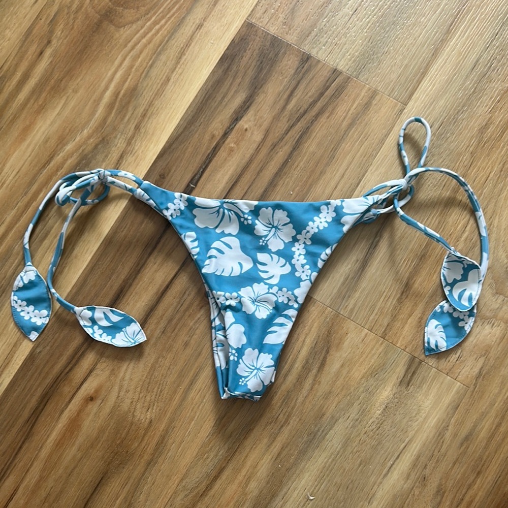 Blue Floral Bikini Bottom